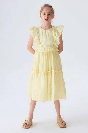 Bg Store Kız Çocuk Sarı Elbise 22ss2tj4933