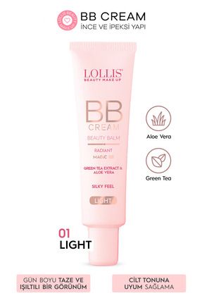 BB Cream 01 Light/Açık Ton Nemlendirici Etkili Doğal Kapatıcı , Aloe Vera, Green Tea Extract 35ml