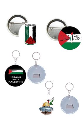 Filistin Çanta Rozeti Palestine Anahtarlık 4 ADET