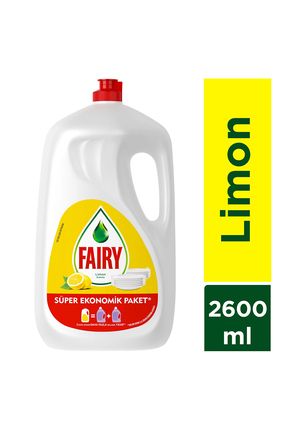 Temiz & Ferah Sıvı Bulaşık Deterjanı 2600 ml Limon Kokulu Süper Ekonomik Paket