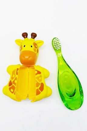 Zürafa Figürlü Baby 0-3 Yaş Diş Fırçası Ve Flipper Hijyenik Saklama Kabı Seti
