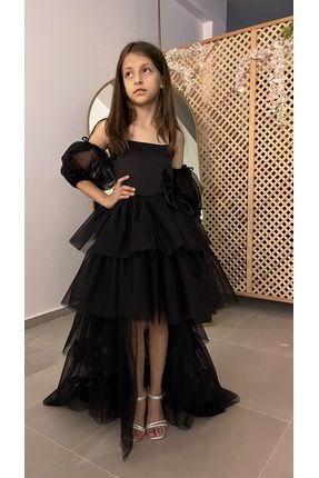 Kız Çocuk Siyah Kuyruklu Abiye Elbise, Kız Çocuk Elbise