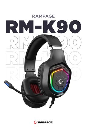 Rm-k90 Vector Siyah Rgb Led 3.5mm Gaming Mikrofonlu Oyuncu Kulaklığı