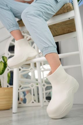Shoes Boftega Beyaz Su Geçirmez Yağmur Botu