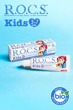 Rocs Kids 3-7 Yaş Meyveli Çocuk Diş Macunu Meyve Külahı 35ml.