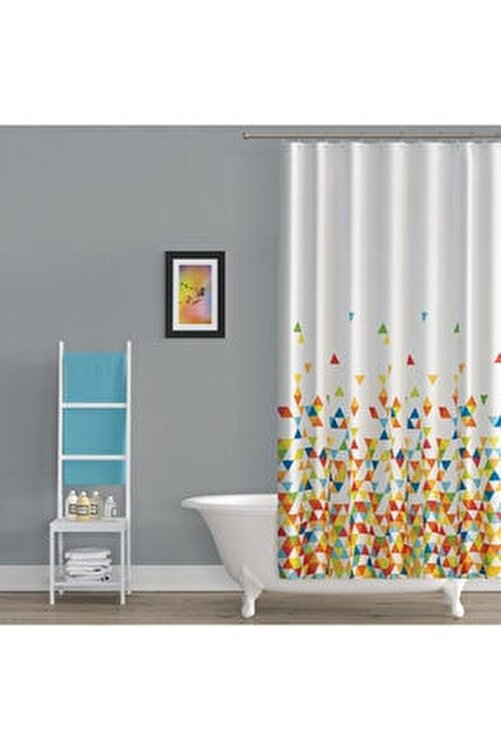 tropikhome banyo perdesi renkli desenli dus perdesi su gecirmez polyester kumas banyo perdeleri 180x180cm fiyati yorumlari trendyol