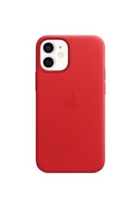 Iphone 12 Mini Deri Kılıf Magsafe Özellikli Kırmızı
