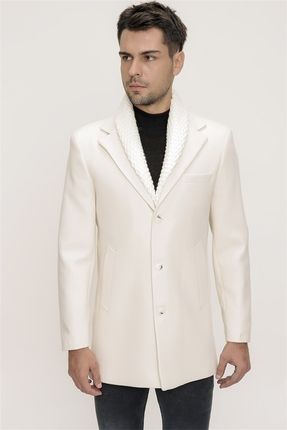 Plt 073 Beyaz Klasik Palto