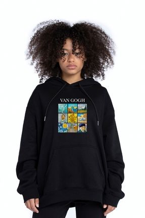 MEDUSA TASARIM ATOLYES Van Gogh Tasar m Bask l Kap onlu Oversize Sweatshirt Hoodie UNISEX Fiyat Yorumlar Trendyol
