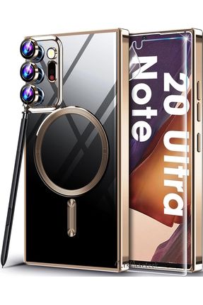 Samsung Galaxy Note 20 Ultra Kılıf Magsafe Wirelles Şarj Destekli Parlak Renkli Kenarlı ArkasıŞeffaf kros-note20ultra-