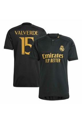 BYSPORTAKUS Real Madrid 2023 24 Yeni Sezon Federico Valverde Siyah Alternatif Formas TH RD SH RT