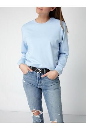 Calvin Klein Sweat Crewneck Femme Harrisi True Icon Bleu Clair Fiyat Yorumlar Trendyol