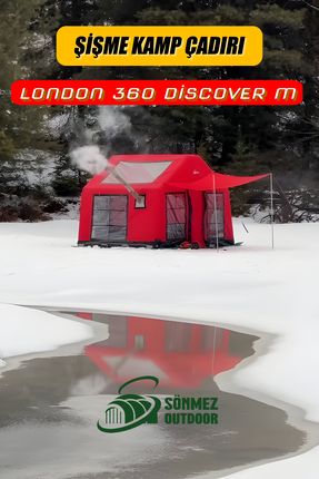 London 360 Discover (M) Şişme Kamp Çadırı (KIRMIZI) | 5-6 Kişilik | 4 Mevsim London 360 Discover M