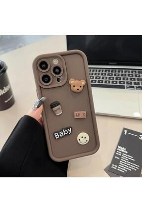 Iphone 14 PROMAX 3d Ayıcık Çikolata Baby Tasarımlı Oyuncaklı Silikon Kılıf