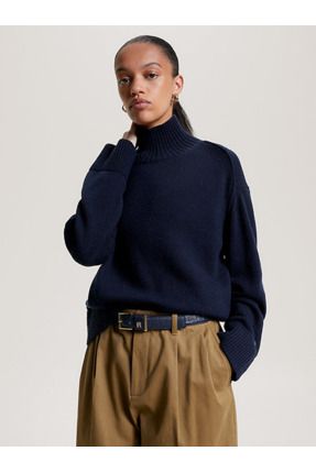 Mock neck sweater tommy hilfiger outlet