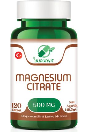Magnezyum Sitrat 500 Mg 120 Tablet Magnesium Citrate