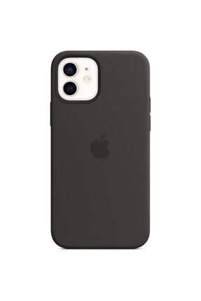 Iphone 12 Mini Silikon Kılıf Magsafe Özellikli Siyah