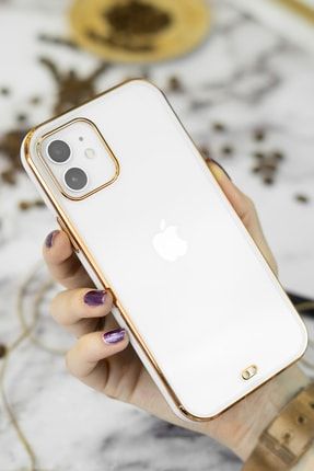 Iphone 11 Beyaz Gold Kenarlı Liva Telefon Kılıfı
