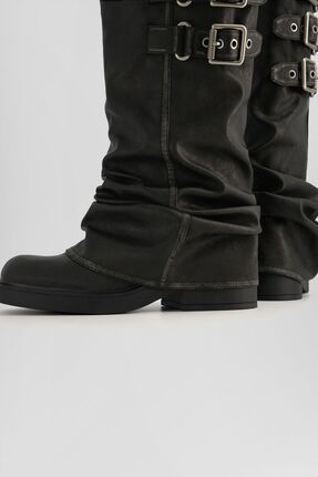 Biker boots bershka discount