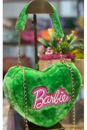 Barbie Kalpli Peluş Çanta Yeşil
