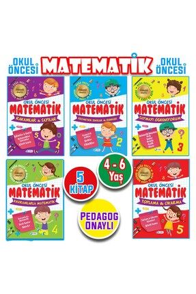 4 - 5 - 6 Yaş Okul Öncesi Matematik Çalışmaları Seti 5 Kitap