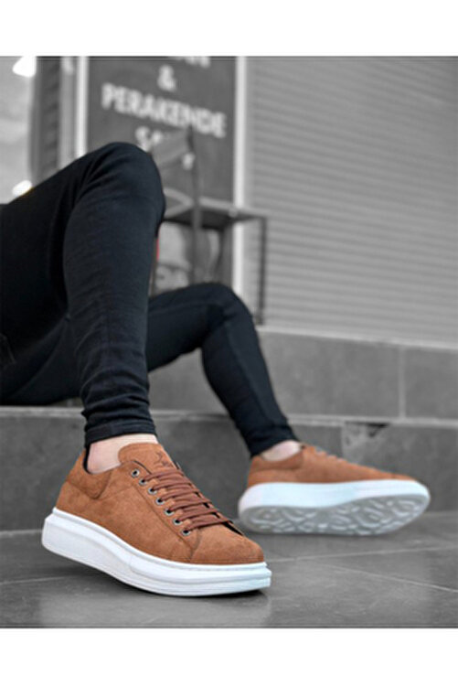 Erkek Taba Süet Bağcıklı Sneaker Ortopedik Mevsimlik Günlük Ayakkabı bağcıklıboa547