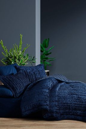 Comfort Yeni Nesil Uykuseti - 3 Parça Velvet Lacivert (230x220cm)