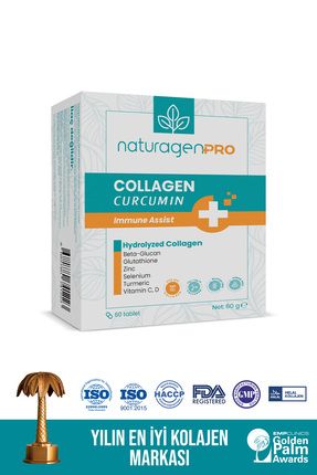 Pro Kolajen Curcumin(ZERDAÇAL),collagen,beta Glukan,vitamin A-b6-b12-c-d3-e.çinko,selenyum 60 Tablet ZN4OKEXR