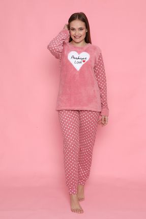 Pembe Wellsoft Kalın Kışlık Kadın Pijama Takımı