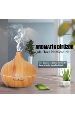 500ML Elektrikli Aroma Uçucu Yağ Difüzör Hava Nemlendirici Kumandalı LED Lamba Buhar Yayıcı Makinesi