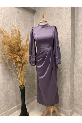 Stylish Lila Islamic Clothing Evening Dress 22123LILA