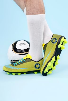 Sarı-Turkuaz Krampon Unisex Futbol Ayakkabısı Garantili Lisanslı