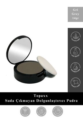 Gri/grey Suda Çıkmayan Saç Sakal Dolgunlaştırıcı Sıkıştırılmış Topik Pudra 14gr