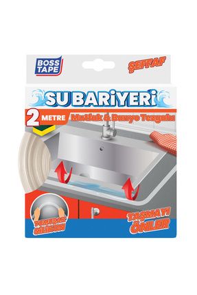 Mutfak Banyo Tezgahı Su Kesici Yapışkanlı Bariyer 2 Metre Şeffaf BT.TZGH-BRY-SF.2.2