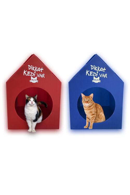 Pati Mama 2 Adet Kirmizi Mavi Plastik Kedi Evi Kedi Yuvasi Kedi Kulubesi Dikkat Kedi Var Fiyati Yorumlari Trendyol