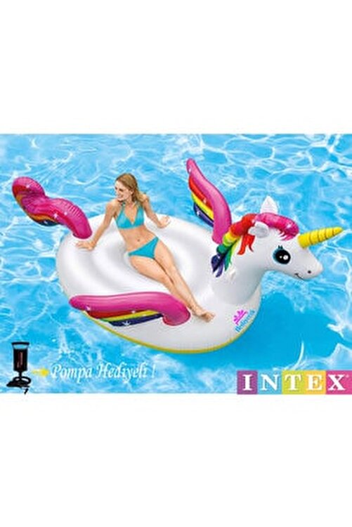 hediyecik mega unicorn at island dev boy sisme havuz ve deniz yatagi 287x193x165 cm fiyati yorumlari trendyol