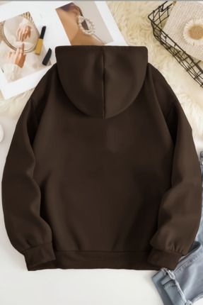 qavnas Unisex 2ip ardonlu HE LOVE Bask l Kahverengi Oversize Sweatshirt Fiyat Yorumlar Trendyol