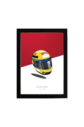 Ayrton Senna Helmet Poster Tablo, Formula 1, Dijital Tasarım Tablo
