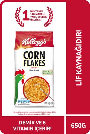 Corn Flakes Kahvaltılık Mısır Gevreği 650 Gr,lif Kaynağı,demir Ve 6 Vitamin Içerir