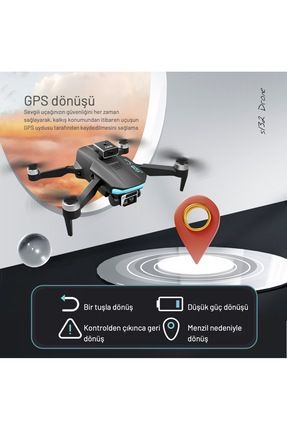 S132 Gps Drone 1080plus Hd Çift Kamera 5g Wı-fı Beni Takip Et Modu Engelden Kaçınma Modu