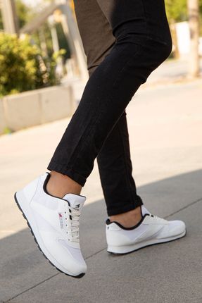 Erkek Beyaz Bağcıklı Günlük Konforlu Casual Rahat Hafif Yumuşak Taban Sneaker Spor Ayakkabı