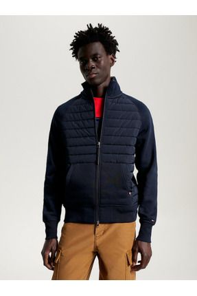 Tommy hilfiger mixed media zip through jacket shop