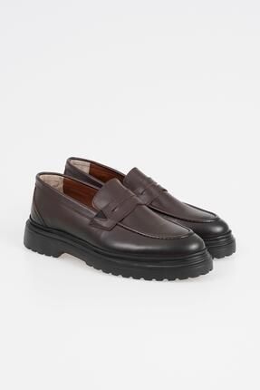 Hakiki Deri Erkek Loafer Kalın Tabanlı Kolay Giyim Ayakkabı