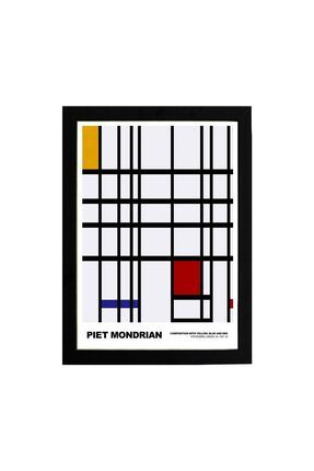 Piet Mondrian Yellow, Blue And Red, Modern, Contemporary Art Poster Tablo Dijital Tasarım