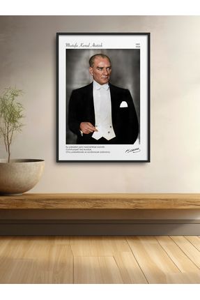 Tekli Çerçeveli Atatürk Portresi Poster Tablo ATA012
