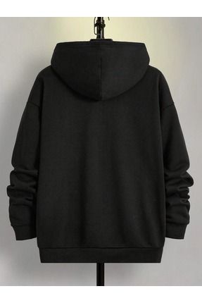 Sweetline Nasa Yaz l Fermuarl H rka Sweatshirt Siyah Bask l Oversize K l k Kal n Kapu onlu Fiyat Yorumlar Trendyol