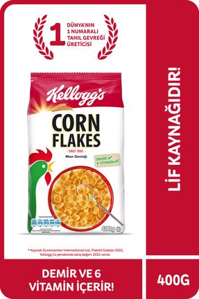 Corn Flakes Kahvaltılık Mısır Gevreği 400 Gr,lif Kaynağı,demir Ve 6 Vitamin Içerir