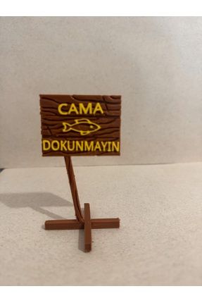 Akvaryum Dekoru Cama Dokunmayın Yazısı