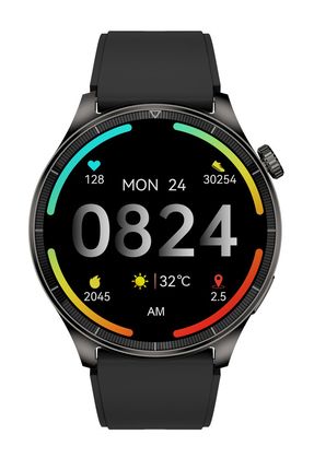 Arama Konuşma Özellikli Android/iOS Uyumlu Siyah Silikon Kayışlı Yeni Nesil Akıllı Saat (Türkçe)