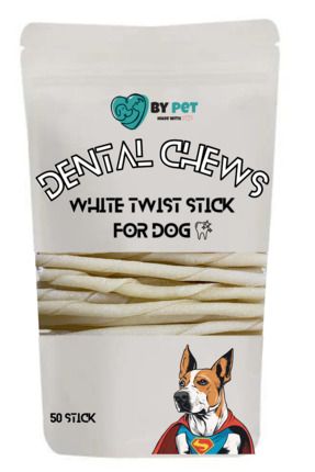 Beyaz Burgu Çubuk Köpek Ödül Ve Çiğnemi Kemiği- 50 Adet Maxi Paket